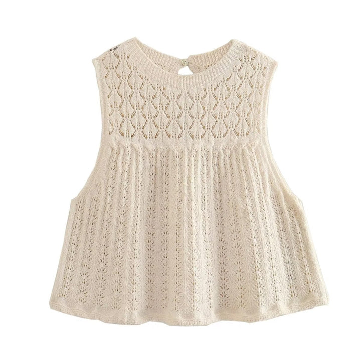 W&W Mode | Mode Lässig Strickweste Hohlschliff Top Strick Kurzer Rock Set