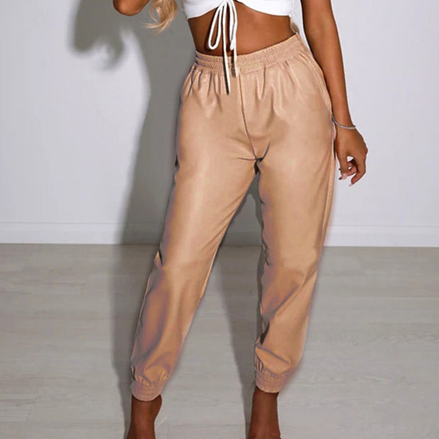 Damen bequeme Sporthose mit elastischem Bund und Bündchen WW