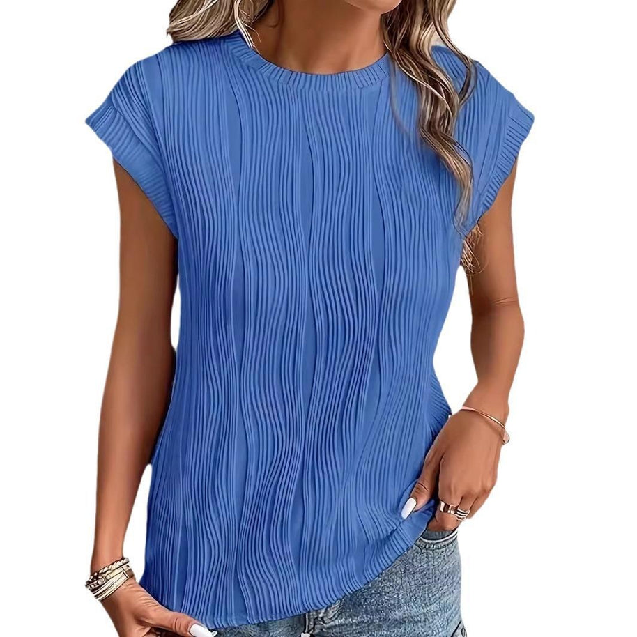 Damen lässiges Plissee-Shirt mit modischem Schnitt und legerem Look WW