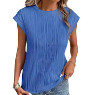 Damen lässiges Plissee-Shirt mit modischem Schnitt und legerem Look WW