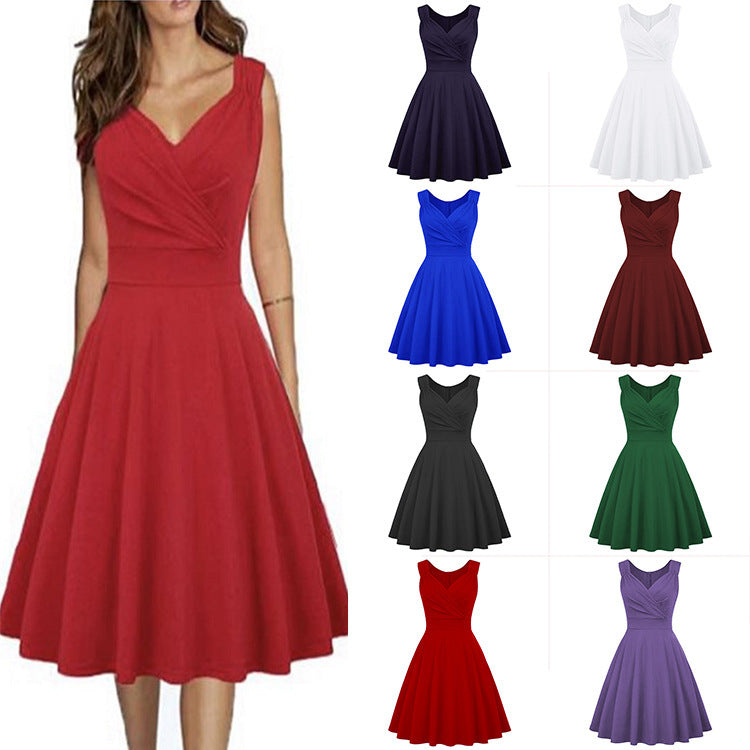 Damen A-Linien Kleid mit elegantem Wickeldesign und taillierter Silhouette WW