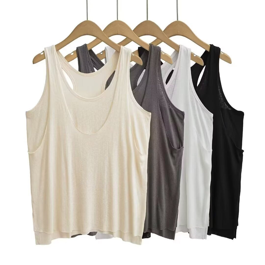 Damen sportliches Tanktop mit asymmetrischem Rückendesign WW