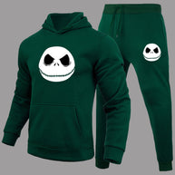 Damen Sportliches Hoodie- und Jogginghose-Set mit Jack Skellington-Motiv WW