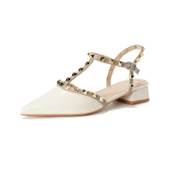 Damen Slingback Pumps mit dekorativen Nieten und komfortablem Blockabsatz WW