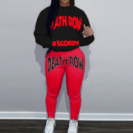 Damen Sportlicher Hoodie und Jogginghose Set mit auffälligem Schriftzug WW