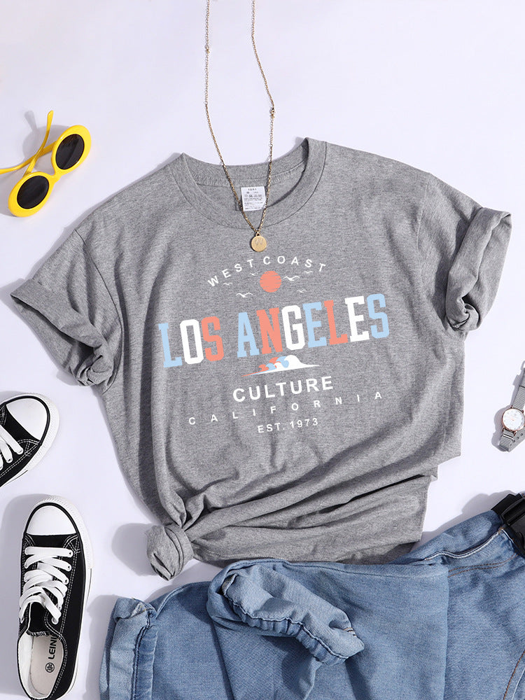 Damen Grafikdruck T-Shirt mit inspirierendem Slogan WW