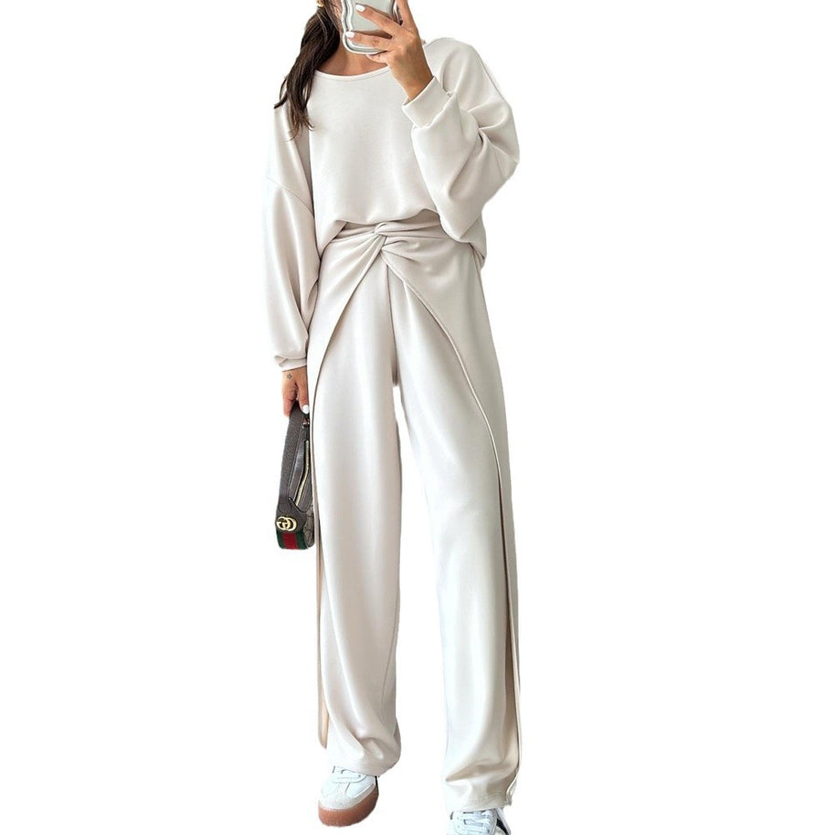 Damen Set mit elegantem Krepp-Design und weitem Schnitt WW