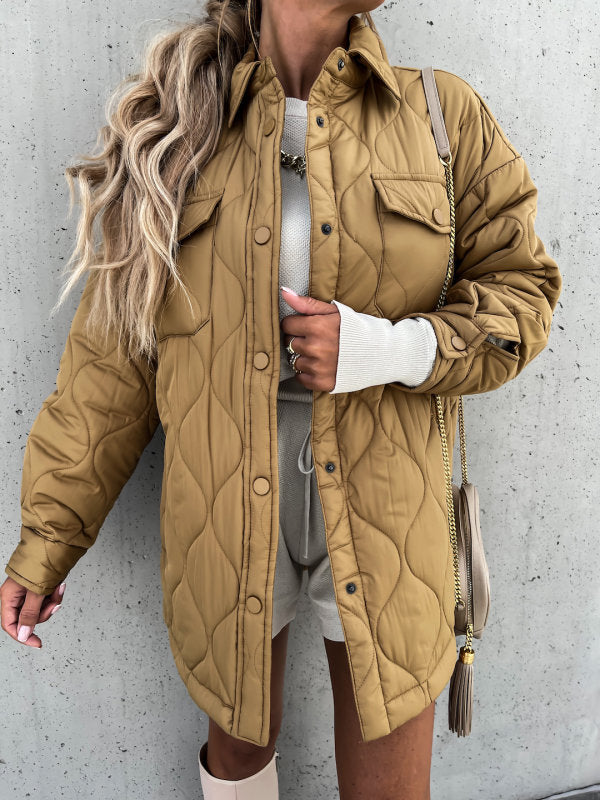 Damen gesteppte Jacke mit modischer Passform und praktischen Taschen WW