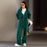 Damen sportlicher Zip-Jacke und Hose Set WW