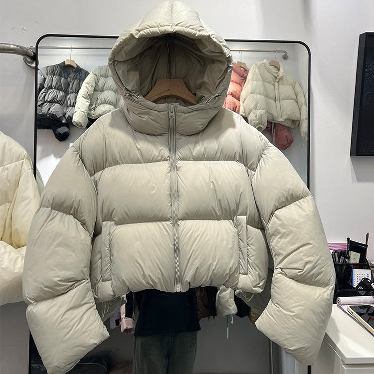W&W Mode | Modische kurze Damenjacke mit Kapuze und wattierter Baumwollfütterung