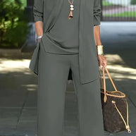 WW | Langarm-Cardigan-Weste Drei-Teile-Set