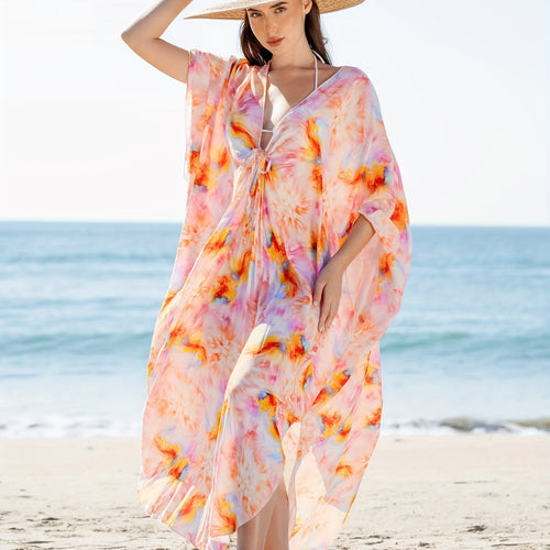 Damen Strandkleid mit lässigem Schnitt und floraler Musterung WW