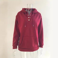 Damen Kapuzenpullover mit Knopfleiste und lässigem Schnitt WW