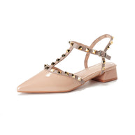 Damen Slingback Pumps mit dekorativen Nieten und komfortablem Blockabsatz WW