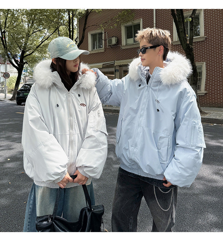 Damen Sportliche Winterjacke mit abnehmbarem Kunstfellkragen und praktischen Taschen WW