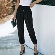 Damen lässige Freizeithose mit elastischem Bund und praktischen Taschen WW