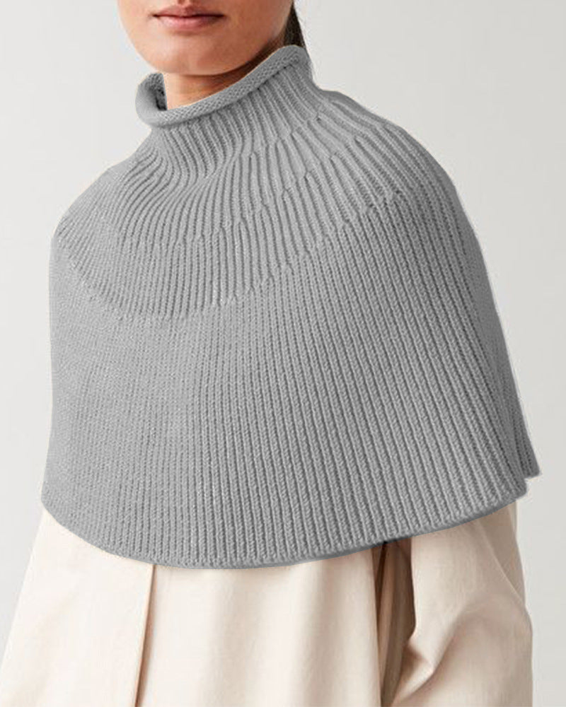 Damen Strickcape mit hochgeschlossenem Kragen WW