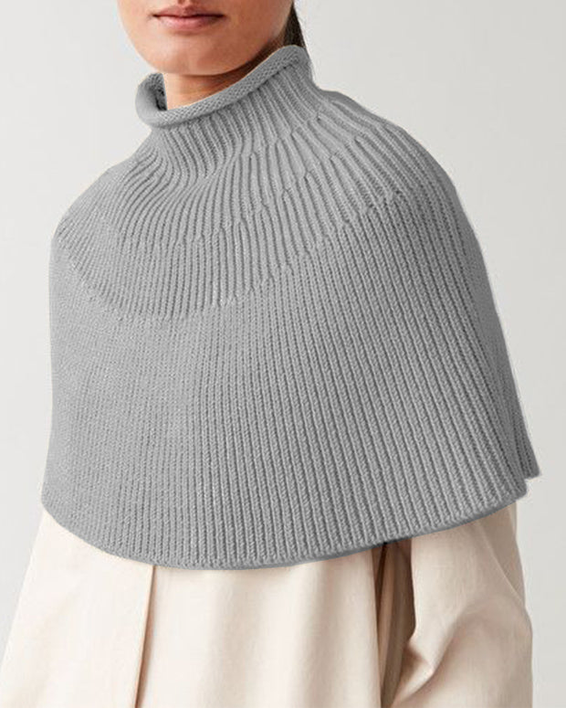 Damen Strickcape mit hochgeschlossenem Kragen WW