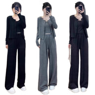 Damen Bequemes und lässiges Strick-Loungewear-Set WW