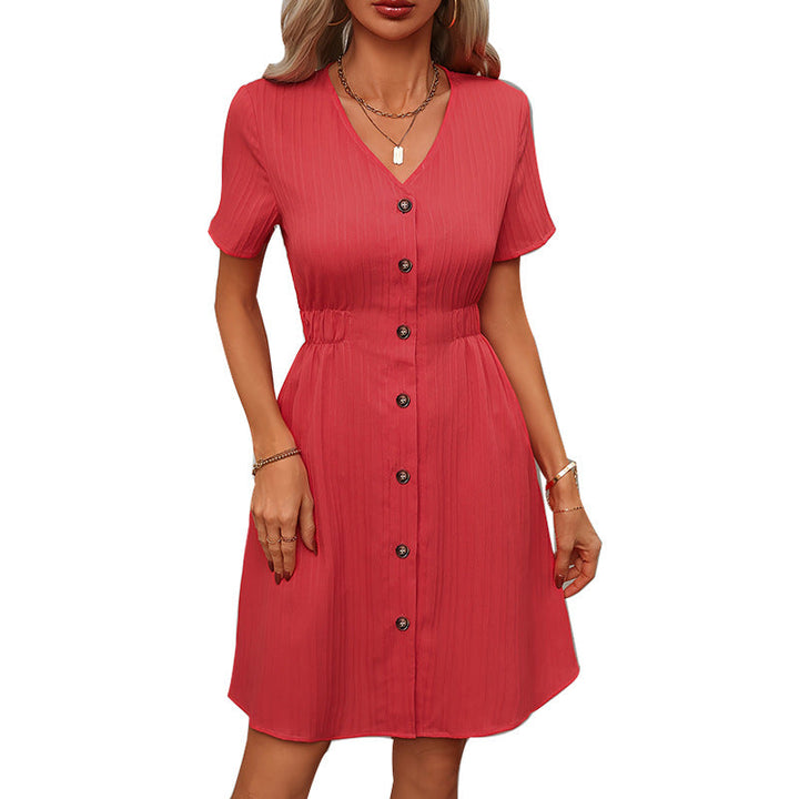 Damen Knopfkleid mit tailliertem Schnitt und eleganten Details W&W Mode
