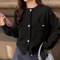 Damen Strickjacke mit eleganten Knopfdetails und praktischen Taschen WW