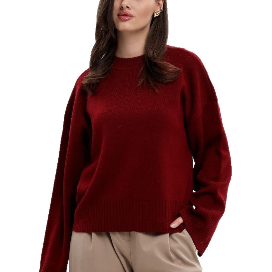 Damen Bequemer Oversized Pullover mit strukturiertem Rippmuster WW