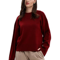 Damen Bequemer Oversized Pullover mit strukturiertem Rippmuster WW