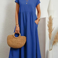 Damen Midikleid mit lässigem Schnitt und seitlichen Taschen WW