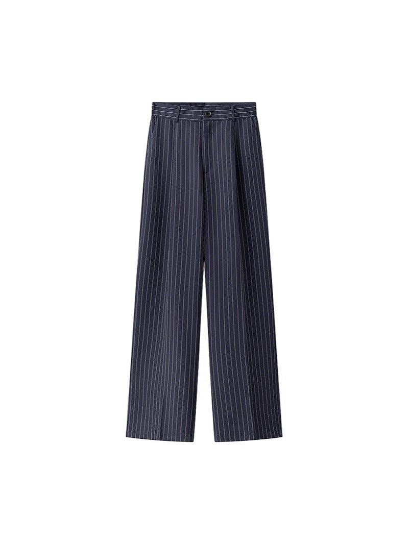 Damen weite Hochbund-Hose mit eleganten Streifen WW