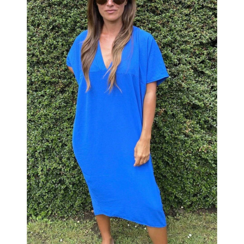 Damen Relaxed Fit Oversized T-Shirt Kleid WW
