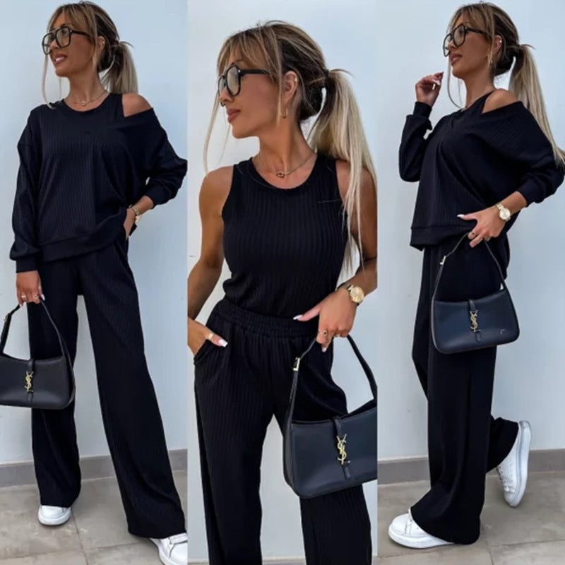 Damen Bequemes und elegantes Lounge-Set mit weitem Schnitt WW
