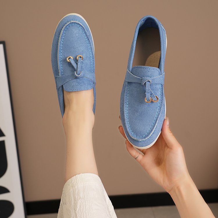 Damen Casual Texturierte Slip-On Loafers WW