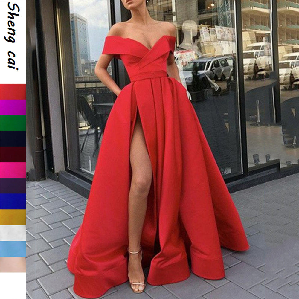 W&W Mode | eBay Satin Mehrfarbiges Tiefes V-Ausschnitt Kleid