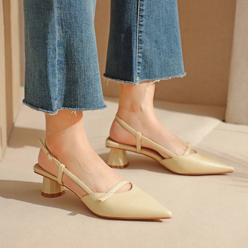 Damen Spitzeschuh Slingback-Absätze mit transparentem klobigen Blockabsatz WW