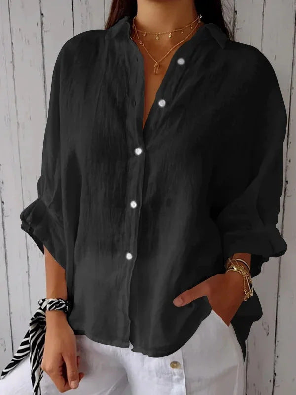 Damen Leichte Leinenbluse WW