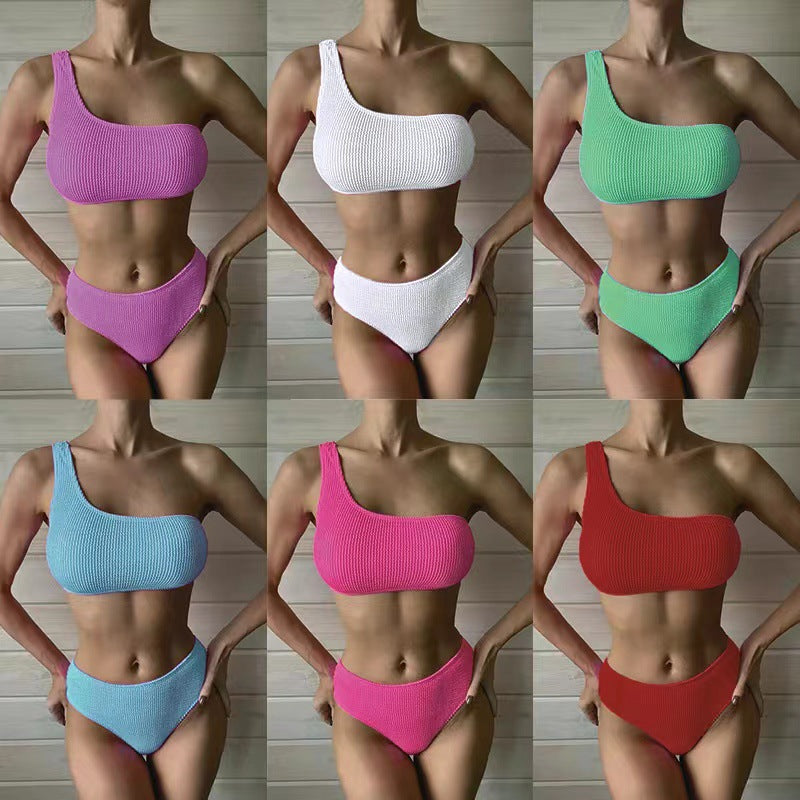 Damen BikinOberteil mit asymmetrischem Schnitt und hohem Bund WW
