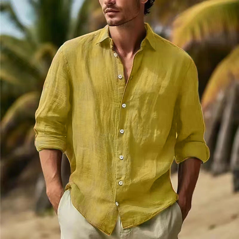 Herren lässige Leinenhemd WW