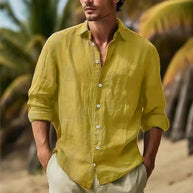 Herren lässige Leinenhemd WW