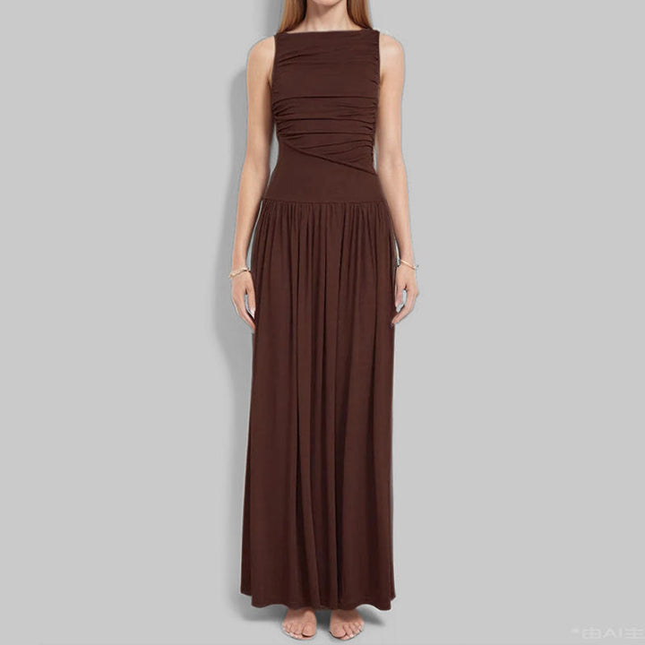 Damen Maxikleid mit raffiniertem Drapierungseffekt W&W Mode