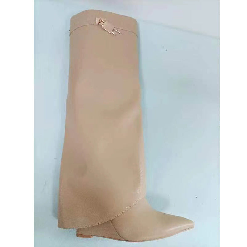 Damen Hochglanz Regenbogen Über-die-Knie Stiletto Stiefel WW