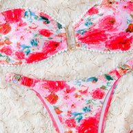 Damen Bikini-Set mit floralem Triangel-Oberteil und sensualen Low-Rise-Höschen WW