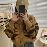 Damen Strickjacke im trendigen Streifenlook WW