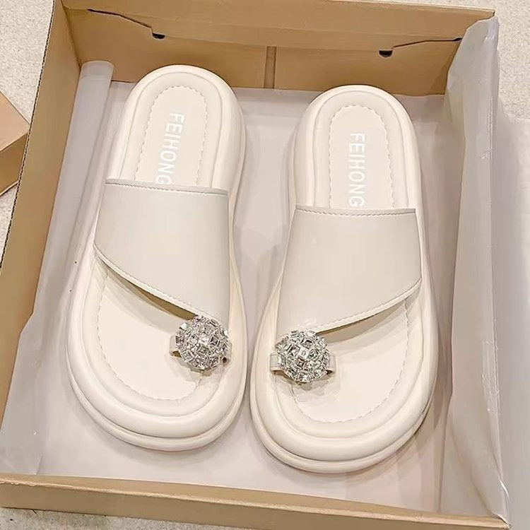 Damen Sandalen mit schickem Knoten-Design und funkelndem Schmuckdetail WW
