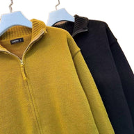 Damen Strickjacke mit hohem Kragen und Reißverschluss WW