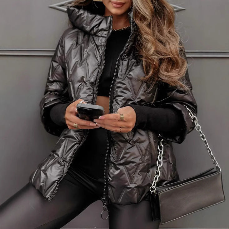 Damen Steppjacke mit hochabschließendem Kragen und breitem Ärmel WW