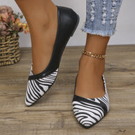 Damen Ballerinas mit spitzem Zehenbereich und modischem Tiermuster WW