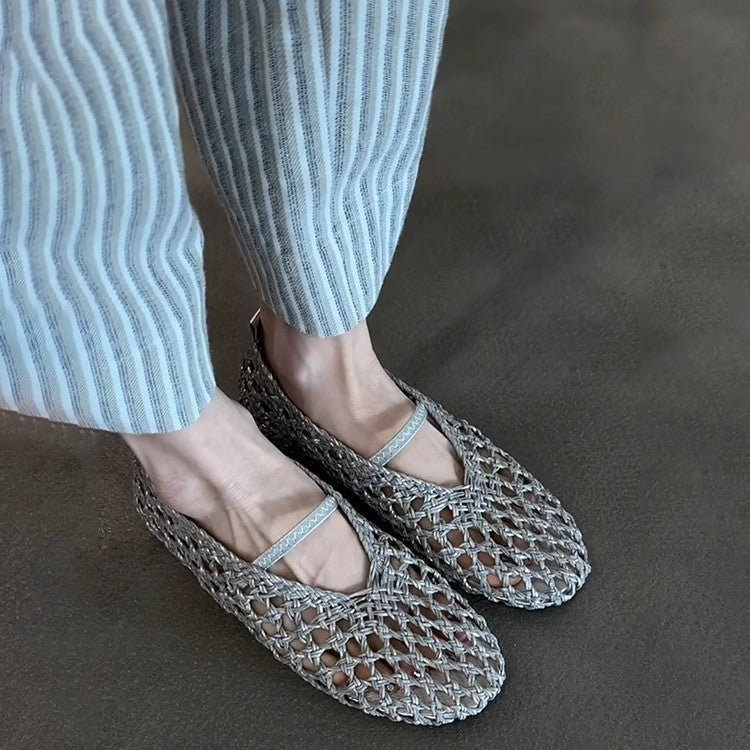 Damen Stilvolle Gewebte Slipper WW