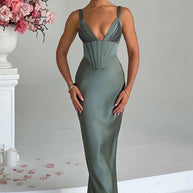 Damen Abendkleid mit Korsett-Oberteil und schimmerendem Finish WW