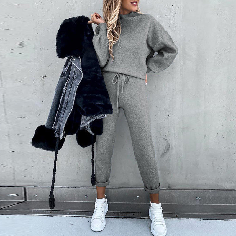 Damen Freizeitleggings mit hoch gezogenem Taillenbund und lässigem Sweater WW