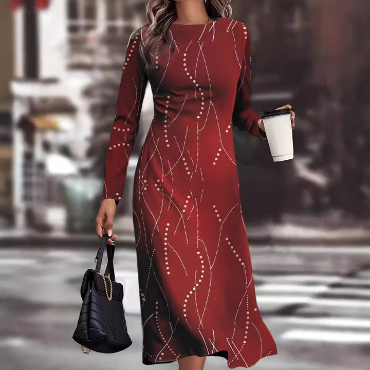 W&W Mode | Einfacher Stil Weihnachtsdruck Kleid